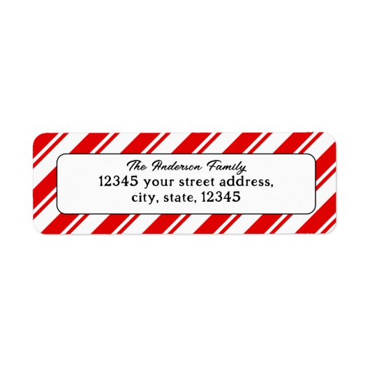 Merry Christmas Candy Cane Rücksendeadresse (Vorne)