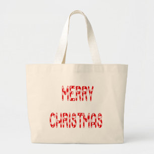Merry Christmas Candy Cane Schriftart Jumbo Stoffbeutel