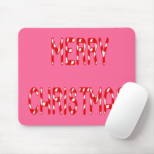 Merry Christmas Candy Cane Schriftart Mousepad (Mit Mouse)