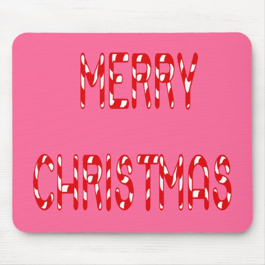 Merry Christmas Candy Cane Schriftart Mousepad (Vorne)
