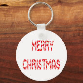 Merry Christmas Candy Cane Schriftart Schlüsselanhänger (Vorderseite)