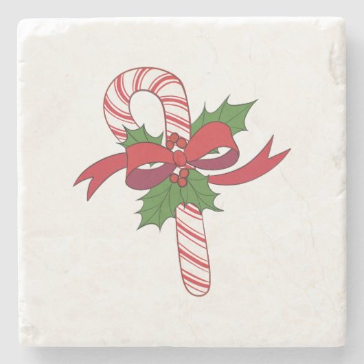 Merry Christmas Candy Cane Steinuntersetzer (Vorderseite)