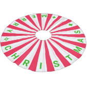 Merry Christmas Candy Cane Stripe Polyester Weihnachtsbaumdecke (Schrägansicht)