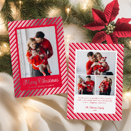 Merry Christmas Candy Cane Stripes Holiday Folien Feiertagskarte