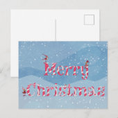 Merry Christmas Candy Cane Swirl Winter Gnomes Postkarte (Vorne/Hinten)