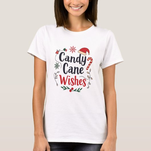 Merry Christmas Candy Cane T-Shirt (Vorderseite)