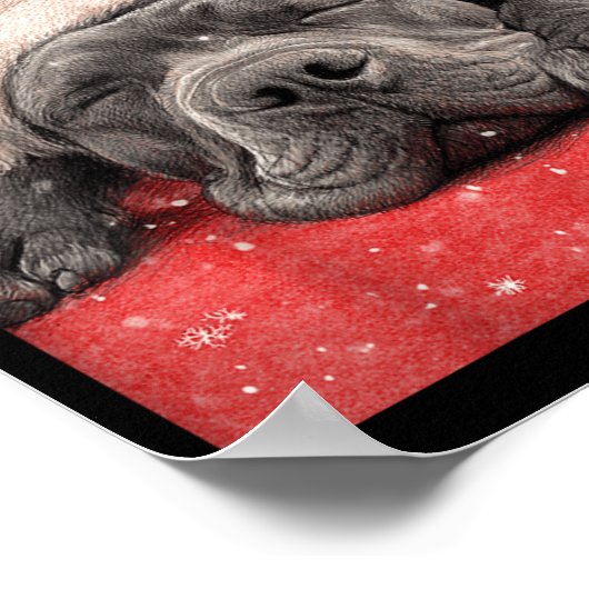 Merry Christmas Cane Corso Poster (Ecke)