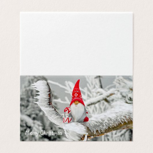 Merry Christmas Card Gnome Red Hat (Außenseite Aufgefaltet)