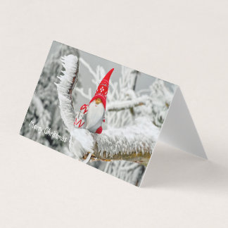 Merry Christmas Card Gnome Red Hat