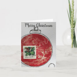 Merry Christmas Card - hand drawn ornament 2020-13 Dankeskarte