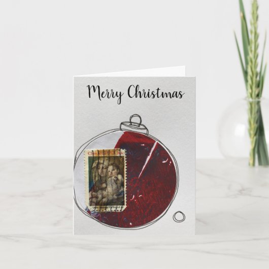 Merry Christmas Card - hand drawn ornament 2020-1 Dankeskarte (Vorderseite)