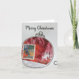 Merry Christmas Card - hand drawn ornament 2020-4 Dankeskarte