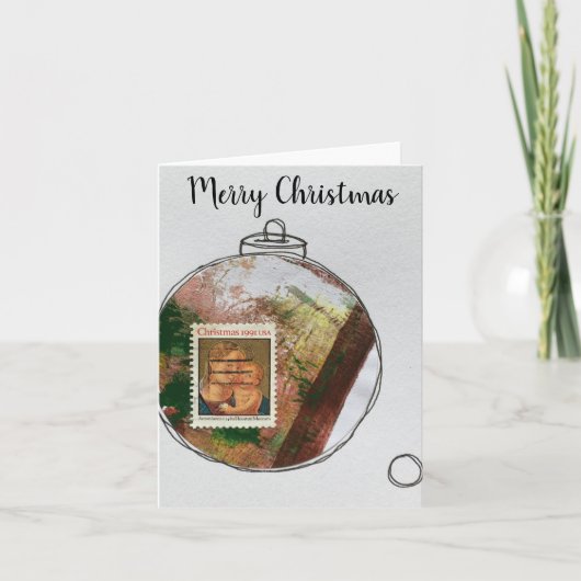 Merry Christmas Card - hand drawn ornament 2020-9 Dankeskarte (Vorderseite)