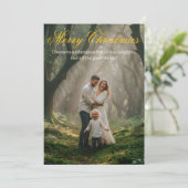 "Merry Christmas Card & Happy New Year Greetings" Dankeskarte (Stehend Vorderseite)