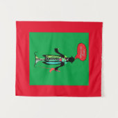 MERRY CHRISTMAS CARICATURE MAN WANDTEPPICH (Vorderseite (Horizontal))