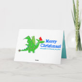 Merry Christmas Cartoon Dragons Feiertagskarte (Rückseite)