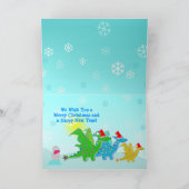 Merry Christmas Cartoon Dragons Feiertagskarte (Innenseite)