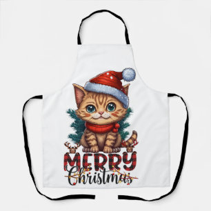 Merry Christmas Cat 2025 Schürze