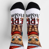 Merry Christmas Cat 2025 Socken (Oben)