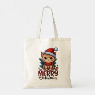 Merry Christmas Cat 2025 Tragetasche