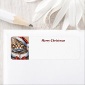 Merry Christmas Cat-Adressetikett (Insitu)