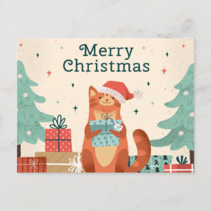 MERRY CHRISTMAS CAT FEIERTAGSPOSTKARTE