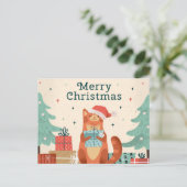 MERRY CHRISTMAS CAT FEIERTAGSPOSTKARTE (Stehend Vorderseite)
