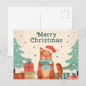 MERRY CHRISTMAS CAT FEIERTAGSPOSTKARTE (Vorne/Hinten)