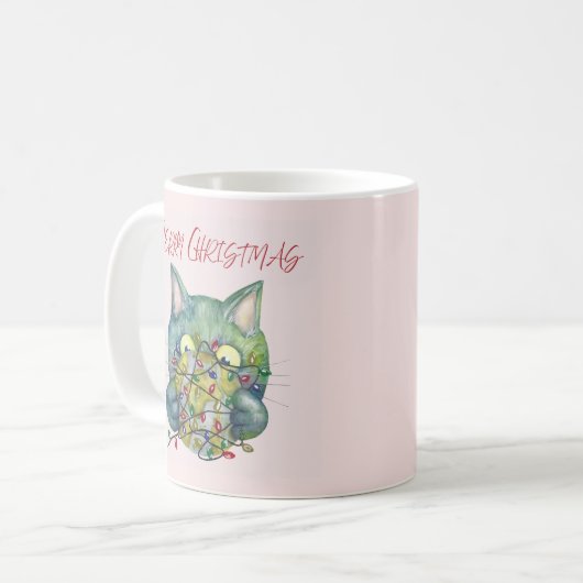  Merry Christmas Cat Kaffeetasse (Vorderseite Links)