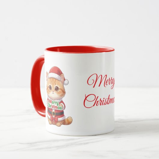 Merry Christmas Cat Lover's Mug Tasse (Vorderseite Links)