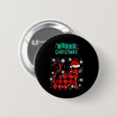 Merry Christmas Cat Plaid Graphic For Cat Lover  Button (Vorne & Hinten)