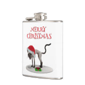 Merry Christmas. Cat with Santa hat Flachmann (Links)