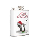 Merry Christmas. Cat with Santa hat Flachmann (Rechts)