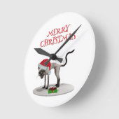 Merry Christmas. Cat with Santa hat Runde Wanduhr (Winkel)