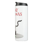 Merry Christmas. Cat with Santa hat Thermosbecher (Nach rechts gedreht)