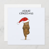 Merry Christmas cat yoga Feiertagskarte (Vorne/Hinten)