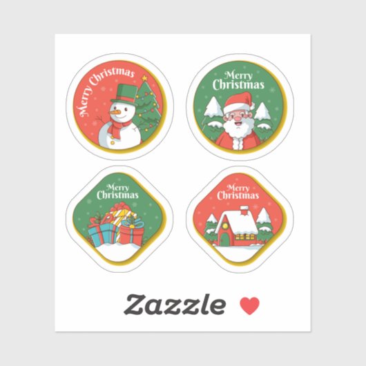 Merry christmas celebration sticker collection (Blatt)