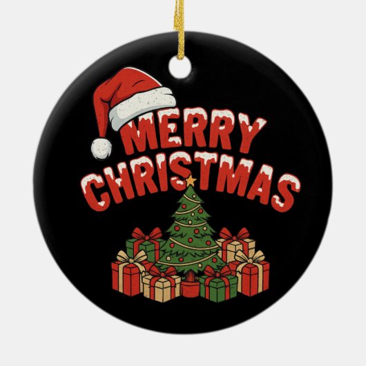 Merry Christmas Ceramic Ornament (Hinten)