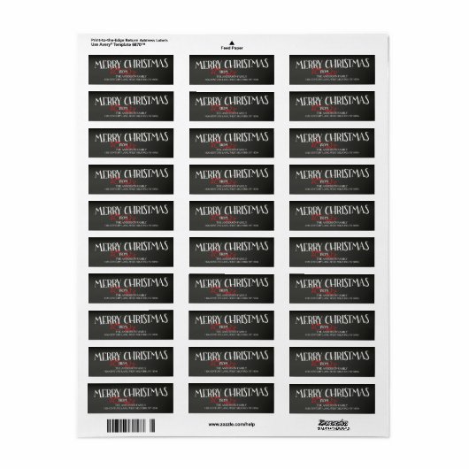 Merry Christmas Chalkboard Address Labels (Vorne)