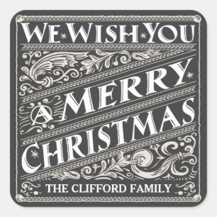 MERRY CHRISTMAS CHALKBOARD CUSTOM STICKERS
