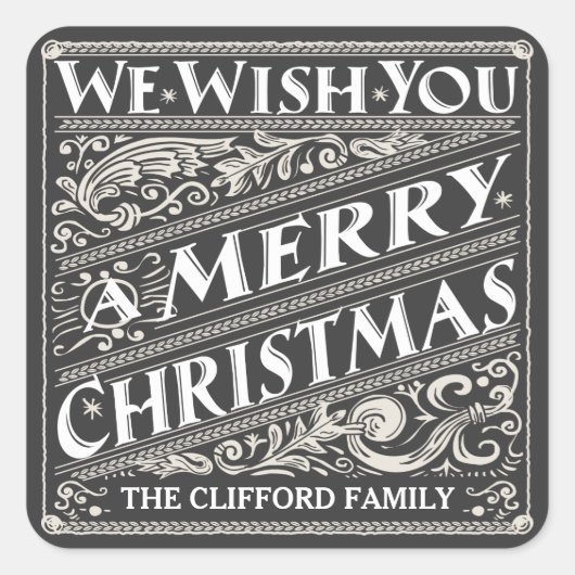 MERRY CHRISTMAS CHALKBOARD CUSTOM STICKERS (Vorderseite)