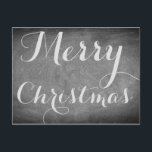 Merry Christmas Chalkboard Typografie Custom Card Feiertagspostkarte<br><div class="desc">Frohe Weihnachten,  Handwriting Typografie Chalkboard Blackboard Schwarz-Weiß-Feiertage Weihnachtszeit Custom Happy Holidays Weihnachtskarte,  können Sie auch leicht hinzufügen,  den Namen und die Adresse des Empfängers,  wenn Sie es vorziehen,  um dies bei Zuhause hinzuzufügen,  einfach löschen Sie das Beispiel Text.</div>