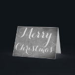 Merry Christmas Chalkboard Typography Black White Feiertagskarte<br><div class="desc">Merry Christmas Chalkboard Blackboard Look Elegant Handwriting Typography Gray Black White Holiday Season Greeting Card,  you can add text and your name</div>