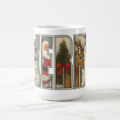 MERRY – Christmas Character Letter Art Kaffeetasse (Mittel)