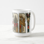 MERRY – Christmas Character Letter Art Kaffeetasse (VorderseiteRechts)