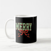 Merry Christmas Checkered Preppy Coquette Bow Xmas Kaffeetasse (Links)