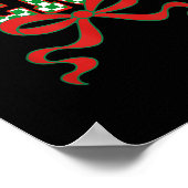 Merry Christmas Checkered Preppy Coquette Bow Xmas Poster (Ecke)