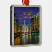 Merry Christmas! Chicago River, Ornament Aus Metall (Rechts)