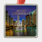 Merry Christmas! Chicago River, Ornament Aus Metall (Vorne)