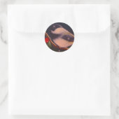 MERRY CHRISTMAS CHICKADEE BIRD Round Sticker (Tasche)